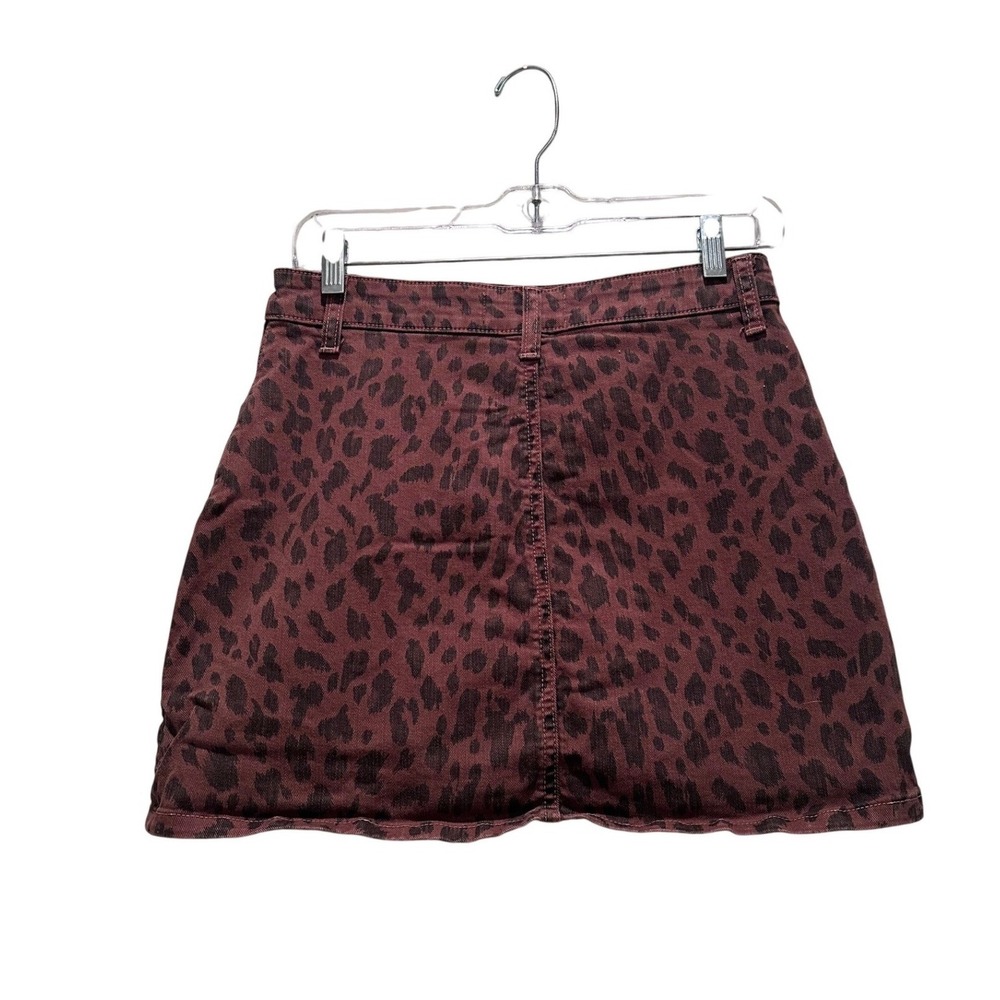 Reformation‎ Cher Leopard Print Mini Denim Skirt Size 27 Grunge Summer Casual - Picture 3 of 7